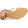 image:imageAllegra K Womens Flip Flops Chunky Heel Lace Up Heels Thong SandalsNude