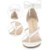 image:imageAllegra K Womens Flip Flops Chunky Heel Lace Up Heels Thong SandalsWhite