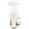 image:imageAllegra K Womens Flip Flops Chunky Heel Lace Up Heels Thong SandalsWhite