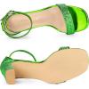 image:imageAllegra K Womens Glitter Ankle Strap Block Heels Bright Green Sandals 9 m US
