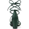 image:imageAllegra K Womens Strappy Lace Up Chunky Heeled Dark Green Heels Sandals 9 m US