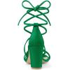 image:imageAllegra K Womens Strappy Lace Up Chunky Heeled Green Heels Sandals 7 m US