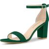 image:imageAllegra K Womens Buckle Ankle Strap High Chunky Heels Green Sandals 10 m US