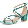 image:imageAllegra K Womens Glitter Crisscross Strap Chunky Heels Sandals