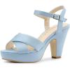 image:imageAllegra K Womens Platform Chunky Heel Ankle Strap Sky Blue Sandals 10 M US