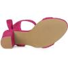 image:imageAllegra K Women Open Toe Ankle Tie Back Chunky Heel Hot Pink Sandals  9 M US