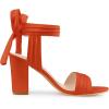 image:imageAllegra K Women Open Toe Ankle Tie Back Chunky Orange Heel Sandals 105 M US