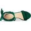 image:imageAllegra K Womens Faux Velvet Lace Up Chunky Dark Green Heel Strappy Sandals 10 m US