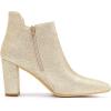 image:imageAllegra K Womens Glitter Pointed Toe Cutout Block Heel Ankle BootiesGold