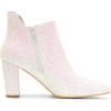 image:imageAllegra K Womens Glitter Pointed Toe Cutout Block Heel Ankle BootiesLight Pink