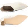 image:imageAllegra K Womens Glitter Pointed Toe Cutout Block Heel Ankle BootiesLight Pink