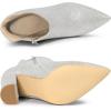 image:imageAllegra K Womens Glitter Pointed Toe Cutout Block Heel Ankle BootiesSilver