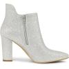 image:imageAllegra K Womens Glitter Pointed Toe Cutout Block Heel Ankle BootiesSilver