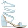 image:imageAllegra K Womens Lace Up Mid Chunky Heeled Sky Blue Sandals 75 M US