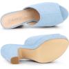 image:imageAllegra K Womens Platform Chunky Heel Slides Sky Blue Sandals 9 m US