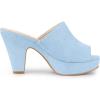 image:imageAllegra K Womens Platform Chunky Heel Slides Sky Blue Sandals 9 m US