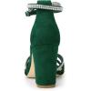 image:imageAllegra K Womens Rhinestones Strappy Chunky Heel Green Sandals 10 m US