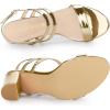 image:imageAllegra K Womens Slingback Block Heel Ankle Strap SandalsGold
