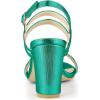 image:imageAllegra K Womens Slingback Block Heel Ankle Strap SandalsGreen
