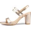 image:imageAllegra K Womens Slingback Block Heel Ankle Strap SandalsRose Gold