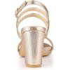image:imageAllegra K Womens Slingback Block Heel Ankle Strap SandalsRose Gold