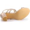 image:imageAllegra K Womens Slingback Block Heel Ankle Strap SandalsRose Gold
