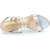 image:imageAllegra K Womens Slingback Block Heel Ankle Strap SandalsSilver