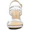 image:imageAllegra K Womens Slingback Block Heel Ankle Strap SandalsSilver