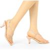 image:imageAllegra K Womens Strappy Slingback Kitten Heels SandalsBeige