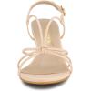 image:imageAllegra K Womens Strappy Slingback Kitten Heels SandalsBeige