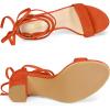 image:imageAllegra K Womens Tie Up Strappy Heels Chunky High Heels Orange Sandal 65 M US