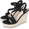 image:imageAllegra K Womens Wedges Heels Platform Strappy Ankle Strap Espadrilles Wedge SandalsBlack