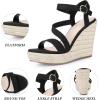image:imageAllegra K Womens Wedges Heels Platform Strappy Ankle Strap Espadrilles Wedge SandalsBlack