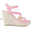 image:imageAllegra K Womens Wedges Heels Platform Strappy Ankle Strap Espadrilles Wedge SandalsPink