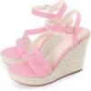 image:imageAllegra K Womens Wedges Heels Platform Strappy Ankle Strap Espadrilles Wedge SandalsPink