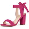 image:imageAllegra K Women Open Toe Ankle Tie Back Chunky Heel Hot Pink Sandals  9 M US