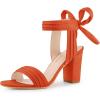image:imageAllegra K Women Open Toe Ankle Tie Back Chunky Orange Heel Sandals 105 M US