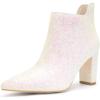 image:imageAllegra K Womens Glitter Pointed Toe Cutout Block Heel Ankle BootiesLight Pink