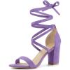 image:imageAllegra K Womens Strappy Lace Up Chunky High Heels Purple Heels Sandals 65 M US