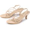image:imageAllegra K Womens Strappy Slingback Kitten Heels SandalsBeige
