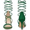 image:imageAllegra K Women Open Toe Stiletto High Heel LaceUp Dark Green Sandals  6 m US