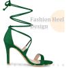 image:imageAllegra K Women Open Toe Stiletto High Heel LaceUp Dark Green Sandals  6 m US