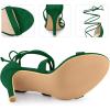 image:imageAllegra K Women Open Toe Stiletto High Heel LaceUp Dark Green Sandals  6 m US