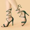 image:imageAllegra K Women Open Toe Stiletto High Heel LaceUp Green Sandals  10 m US