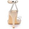 image:imageAllegra K Womens Diamond Heels Square Toe Ankle Strap Stiletto Heels SandalBeige
