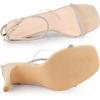 image:imageAllegra K Womens Diamond Heels Square Toe Ankle Strap Stiletto Heels SandalBeige