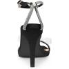 image:imageAllegra K Womens Diamond Heels Square Toe Ankle Strap Stiletto Heels SandalBlack