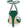 image:imageAllegra K Womens Diamond Heels Square Toe Ankle Strap Stiletto Heels SandalGreen