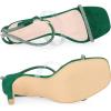 image:imageAllegra K Womens Diamond Heels Square Toe Ankle Strap Stiletto Heels SandalGreen