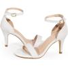 image:imageAllegra K Womens Glitter Ankle Strap Stiletto Heel Sandals 7 White